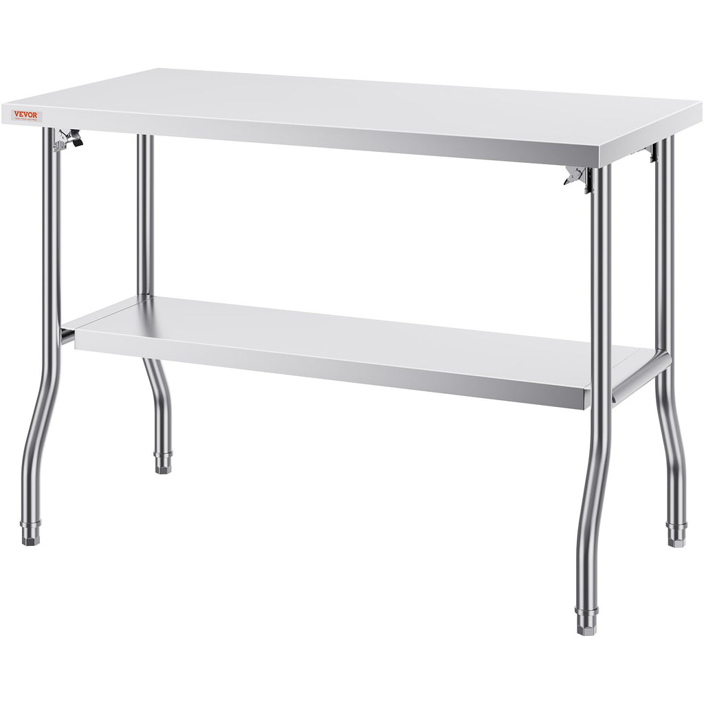 Sulankstomas nerūdijančio plieno darbo stalas VEVOR ZDGZTDXP122*61*85, 122x61 cm