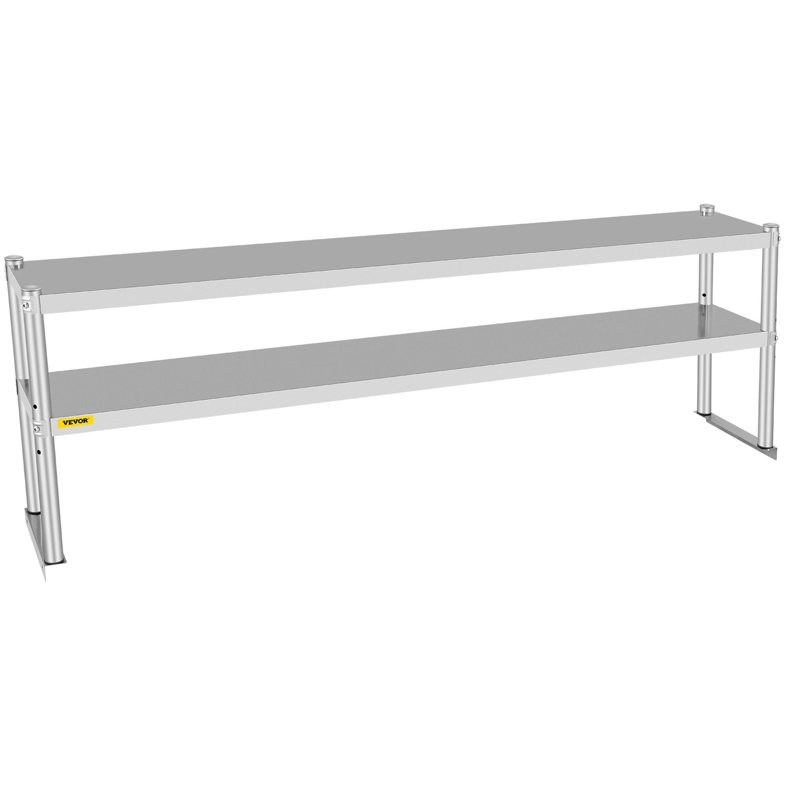 Dviejų lygių nerūdijančio plieno lentyna VEVOR VV-SR-S-1272, 183 cm ilgio