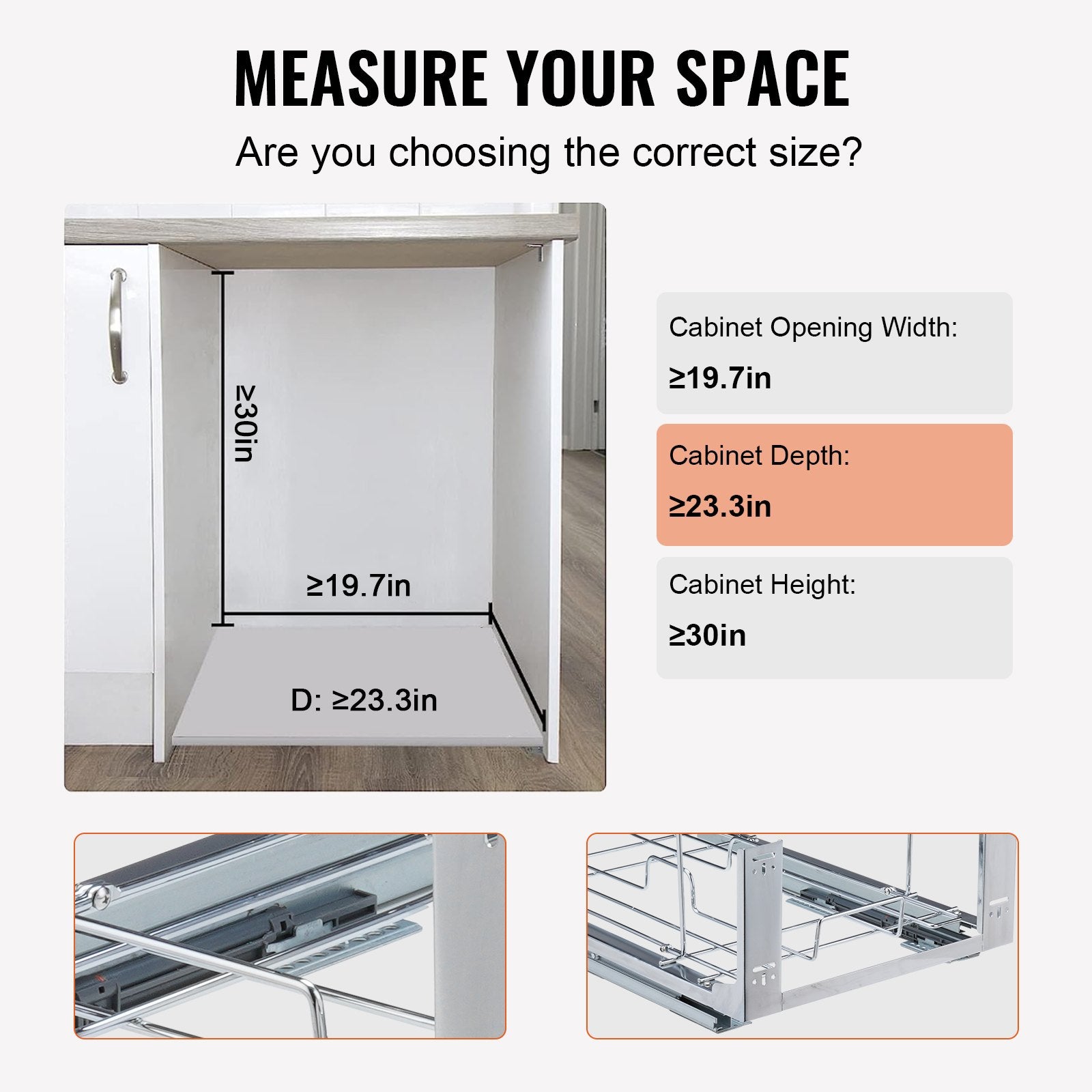Ištraukiama šiukšliadėžė VEVOR YC1352SY, 2 x 35 l