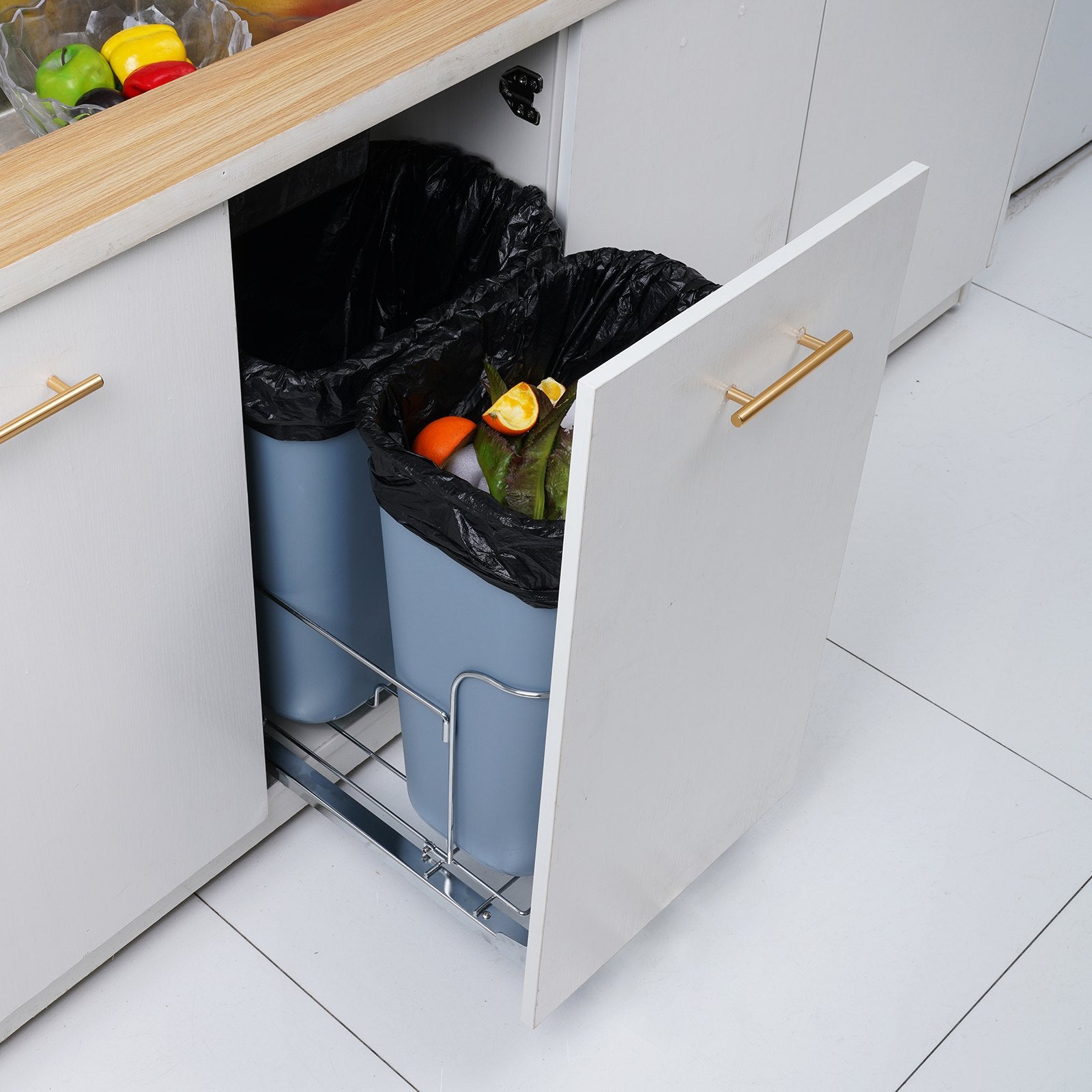 Ištraukiama šiukšliadėžė VEVOR YC1352SY, 2 x 35 l