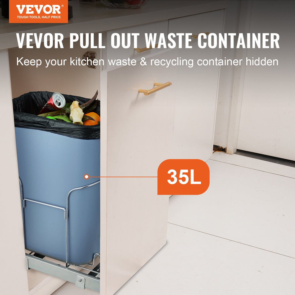 Ištraukiama šiukšliadėžė VEVOR YC1351LY, 35 l talpos
