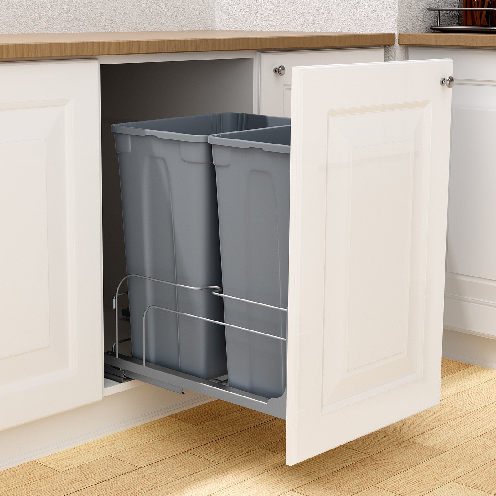 Ištraukiama šiukšliadėžė VEVOR BB-LM50L02, 2 x 47 l