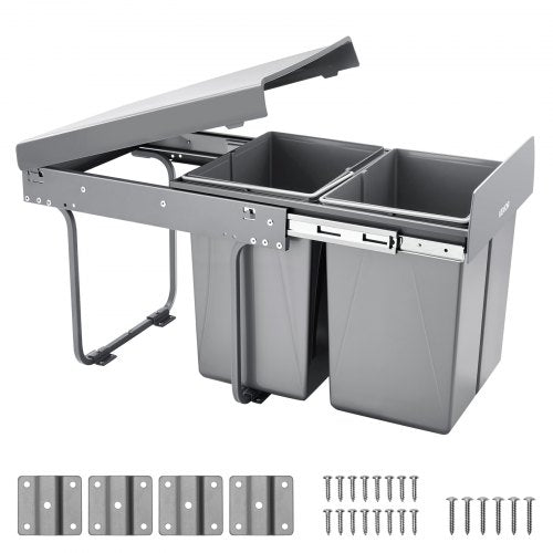Ištraukiama šiukšliadėžė VEVOR DB-20L02, 2 x 20 l talpa