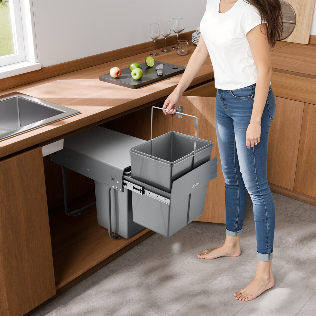 Ištraukiama šiukšliadėžė VEVOR DB-20L02, 2 x 20 l talpa