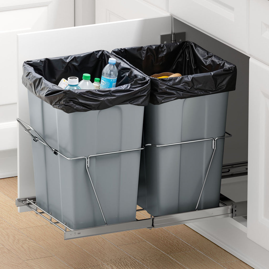 Ištraukiama šiukšliadėžė VEVOR CH-LS35L02, 2 x 33 l talpos
