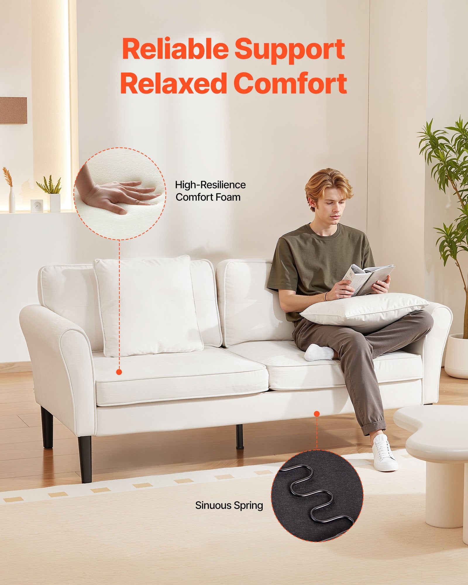 Dvivietė sofa VEVOR GDS0203-2, 176 cm