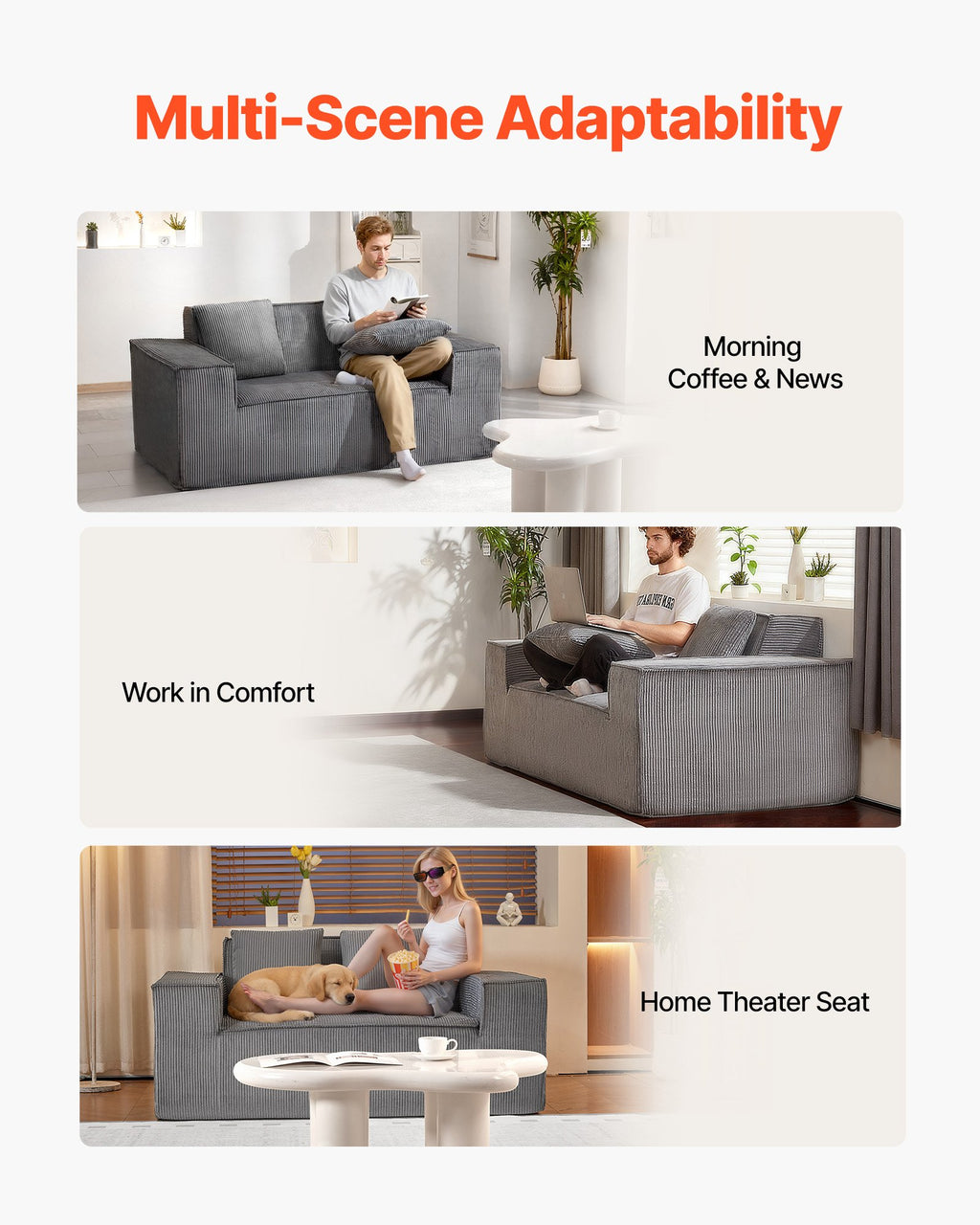 Dvivietė sofa VEVOR 247054, 160 cm