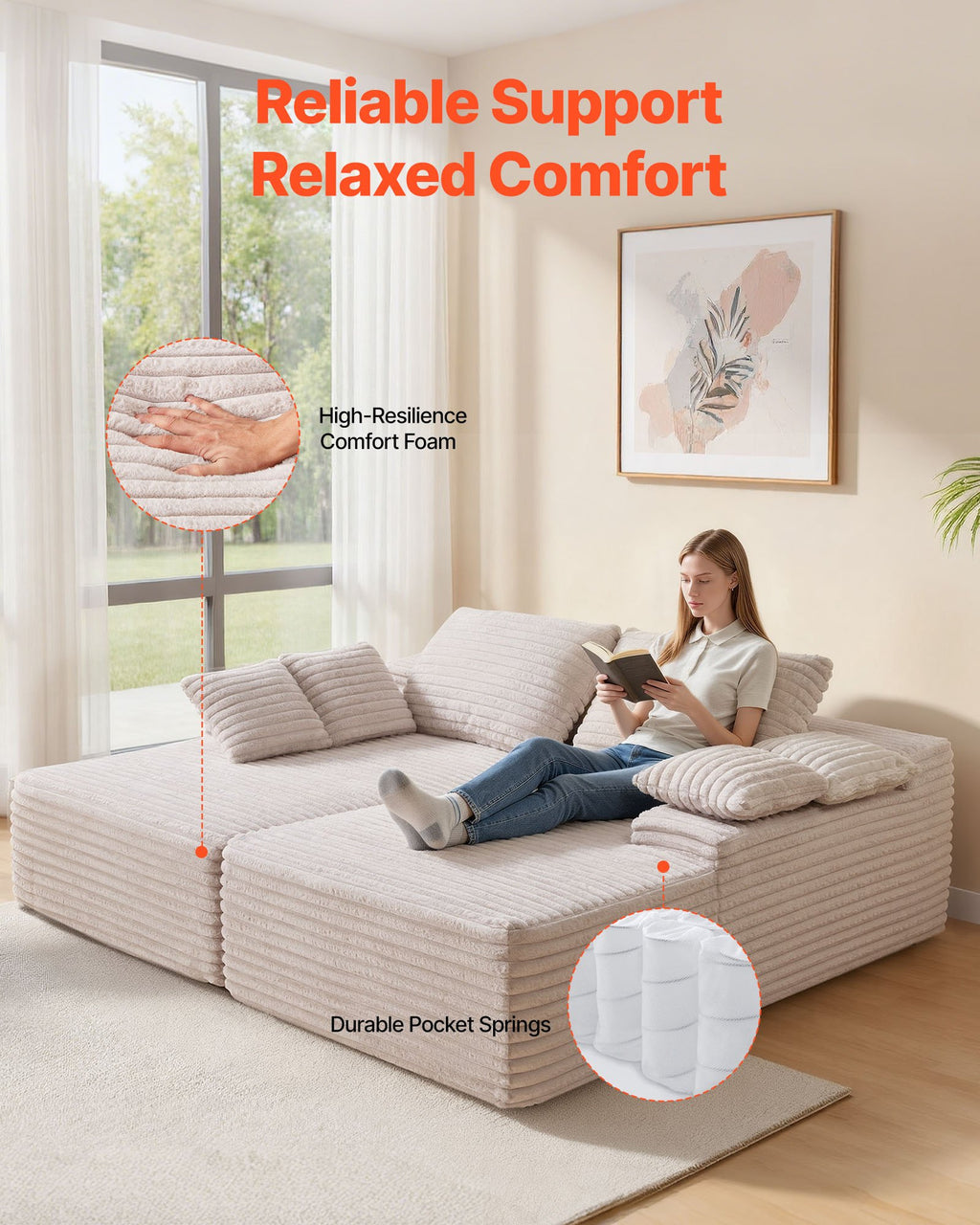 Dvivietė sofa VEVOR 247055, 210 cm