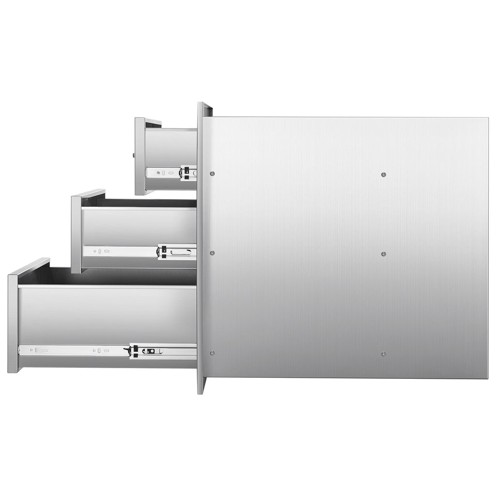 Lauko virtuvės stalčiai VEVOR KM-CTG-2302-SKU3, 3 stalčių blokas