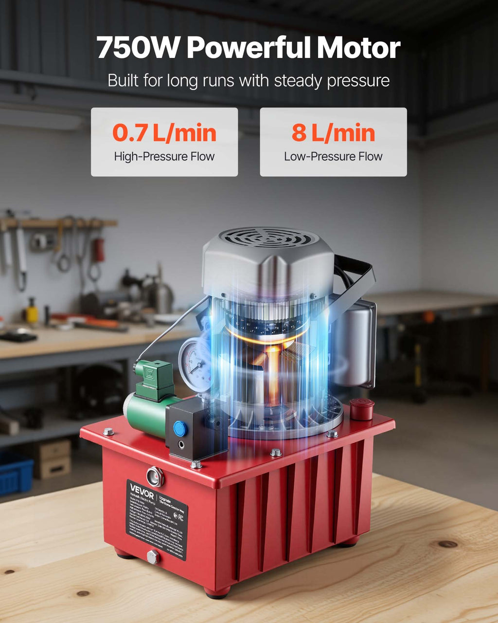 Elektrinė hidraulinė pompa VEVOR GYB-700A, 750W