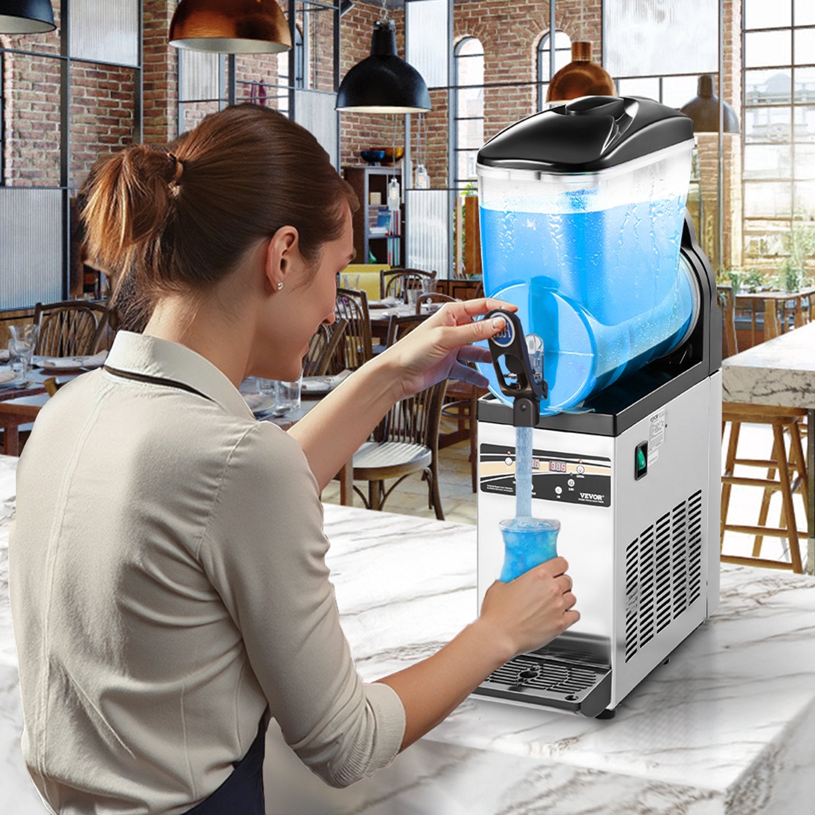 Šaldytų gėrimų gaminimo aparatas VEVOR X-150, 15 l talpa