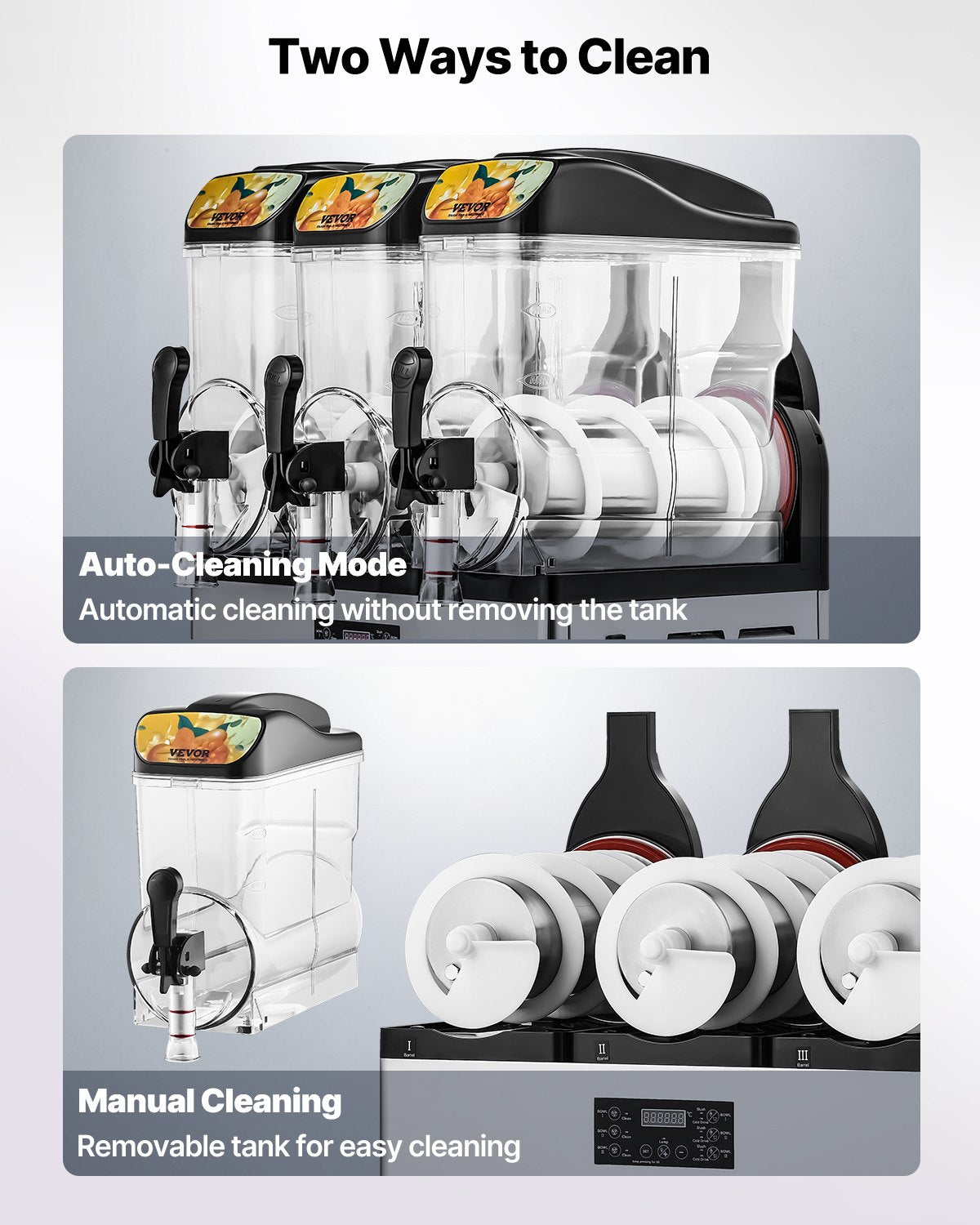 Šaldytų gėrimų aparatas VEVOR X-450, 3 x 15 l talpa