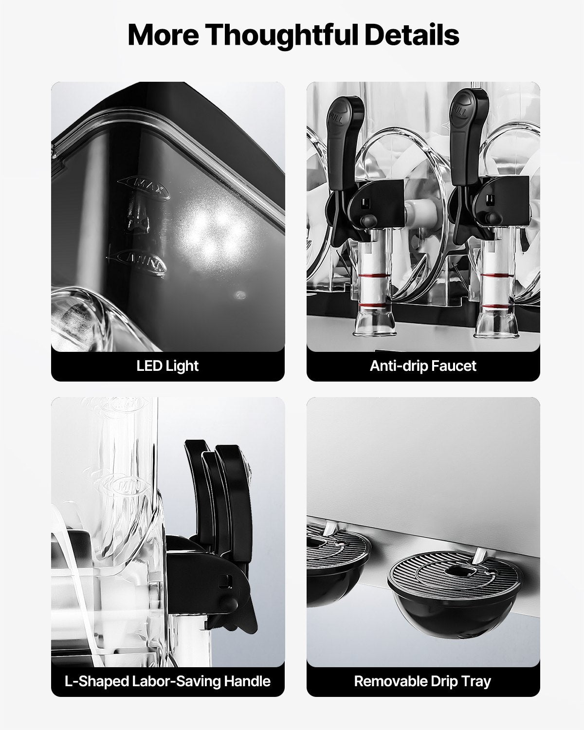 Šaldytų gėrimų aparatas VEVOR X-450, 3 x 15 l talpa