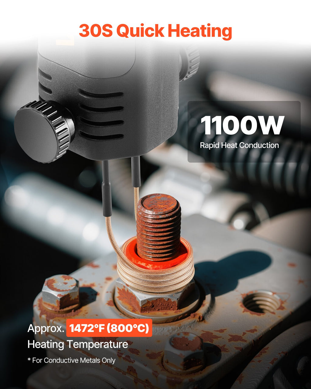 Indukcinis kaitintuvas varžtams atlaisvinti VEVOR H7C, 1100W