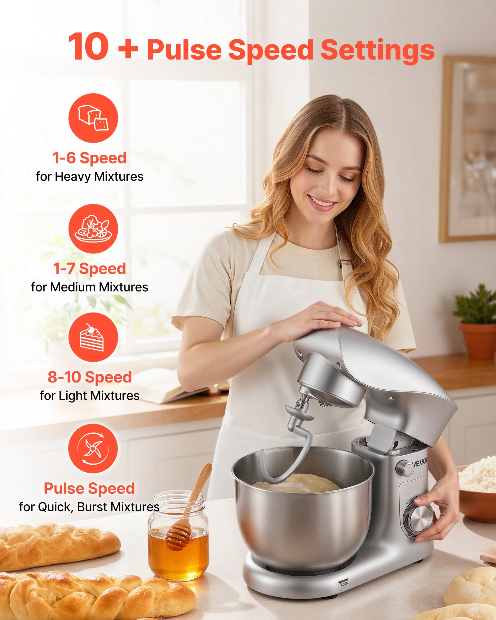 Virtuvinis kombainas VEVOR SM-2548A, 1500 W