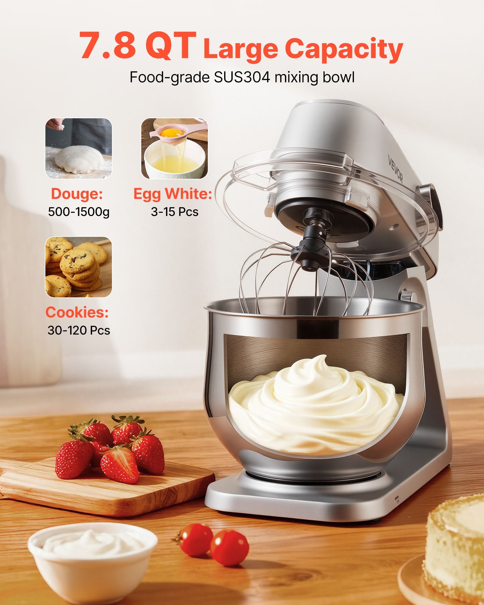 Virtuvinis kombainas VEVOR SM-1527N, 1800 W