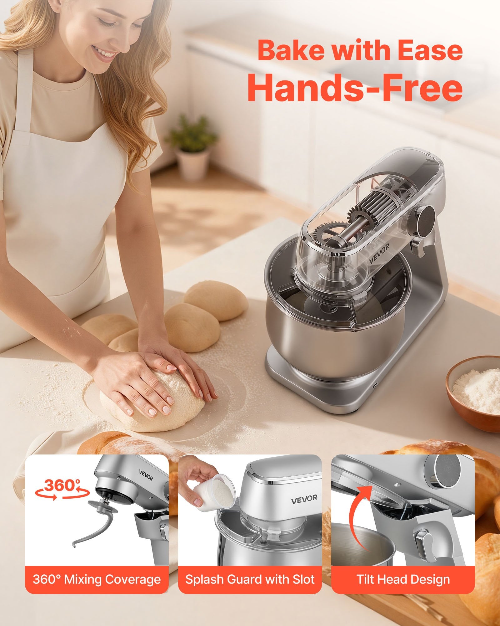 Virtuvinis kombainas VEVOR SM-1527N, 1800 W