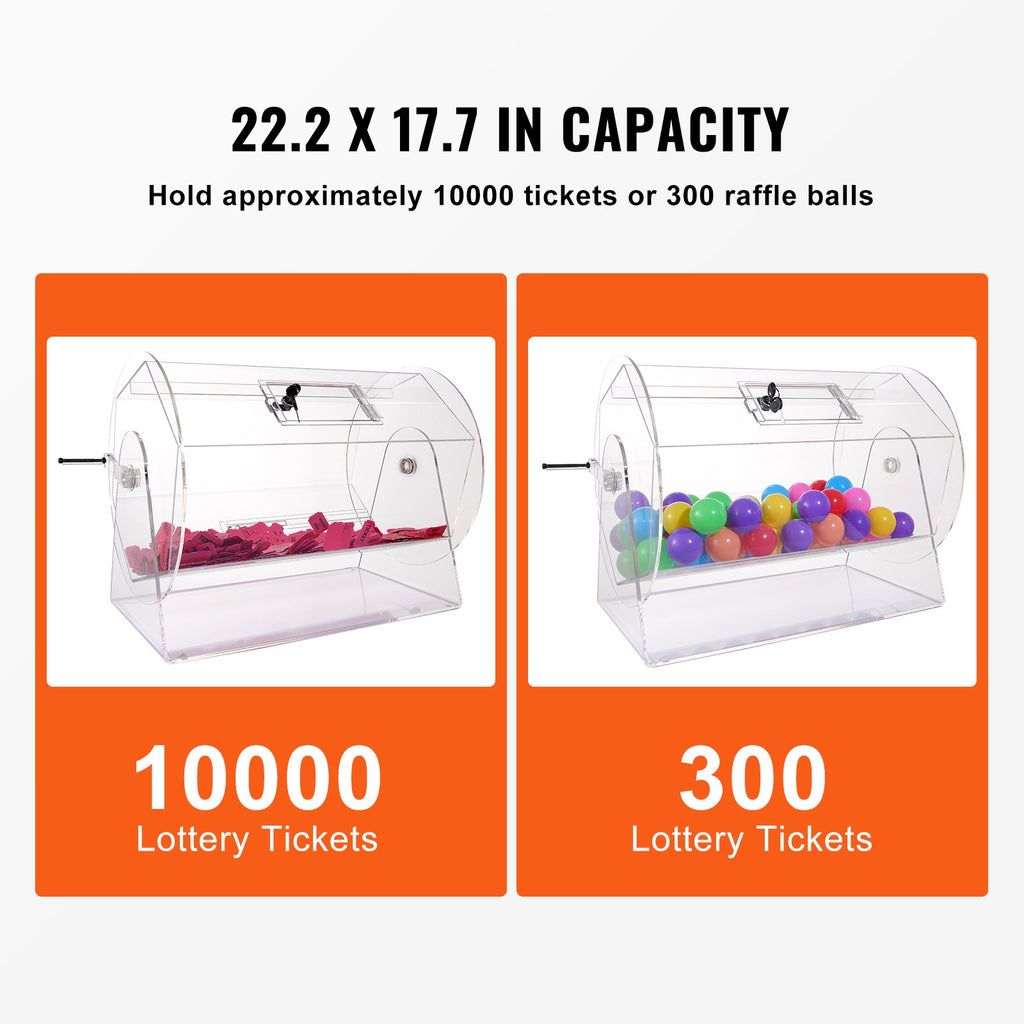 Loterijos būgnas VEVOR 22-AC, 10 000 bilietų talpa