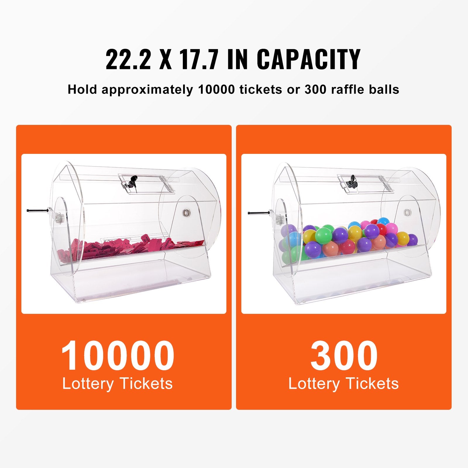 Loterijos būgnas VEVOR 22-AC, 10 000 bilietų talpa