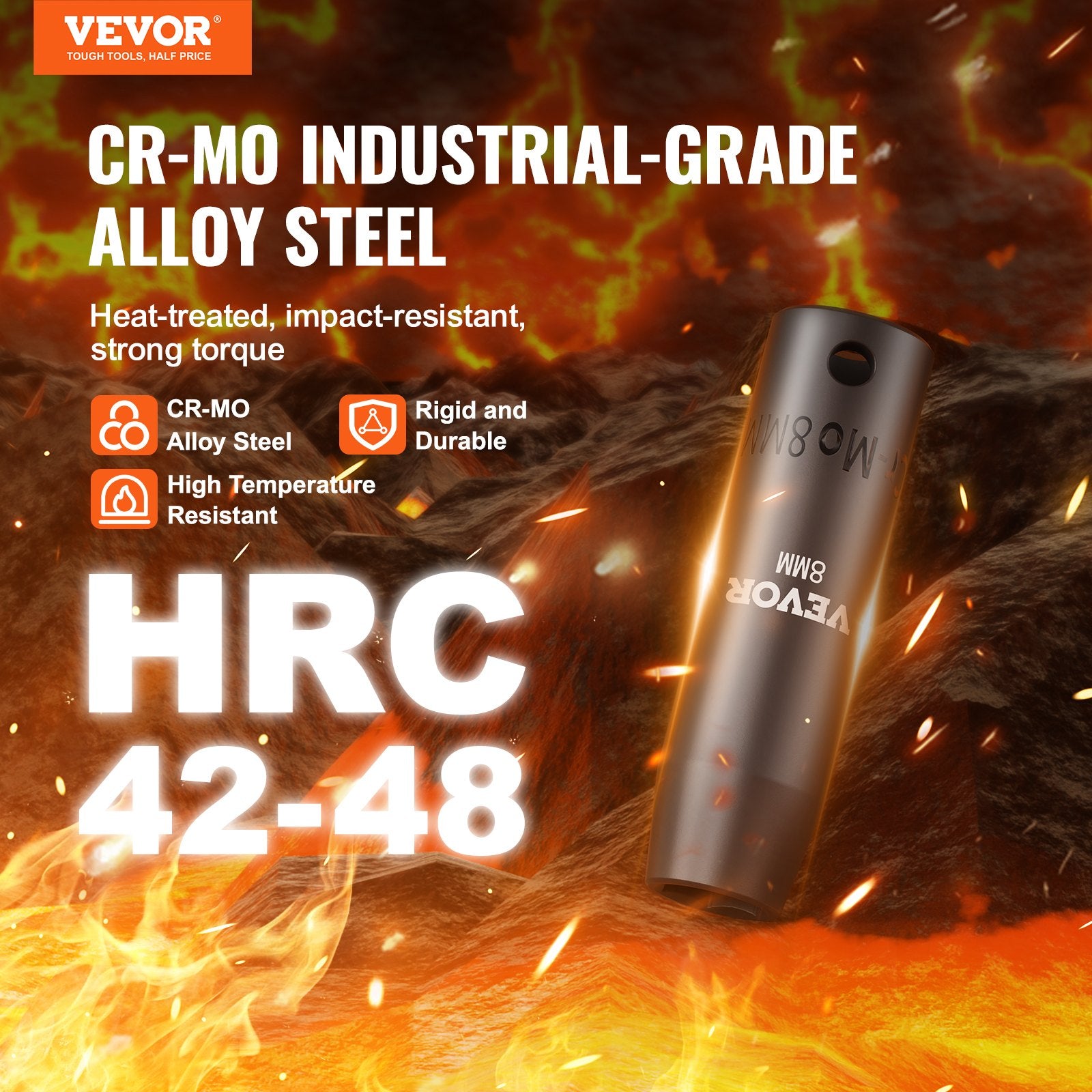 Smūginių galvučių rinkinys VEVOR SX38D15000, 15 dalių, 8-22 mm
