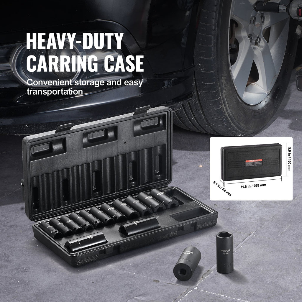 Smūginių galvučių rinkinys VEVOR SX38D15000, 15 dalių, 8-22 mm