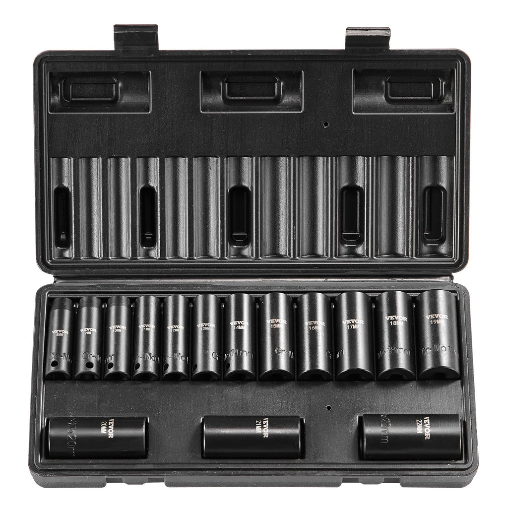 Smūginių galvučių rinkinys VEVOR SX38D15000, 15 dalių, 8-22 mm