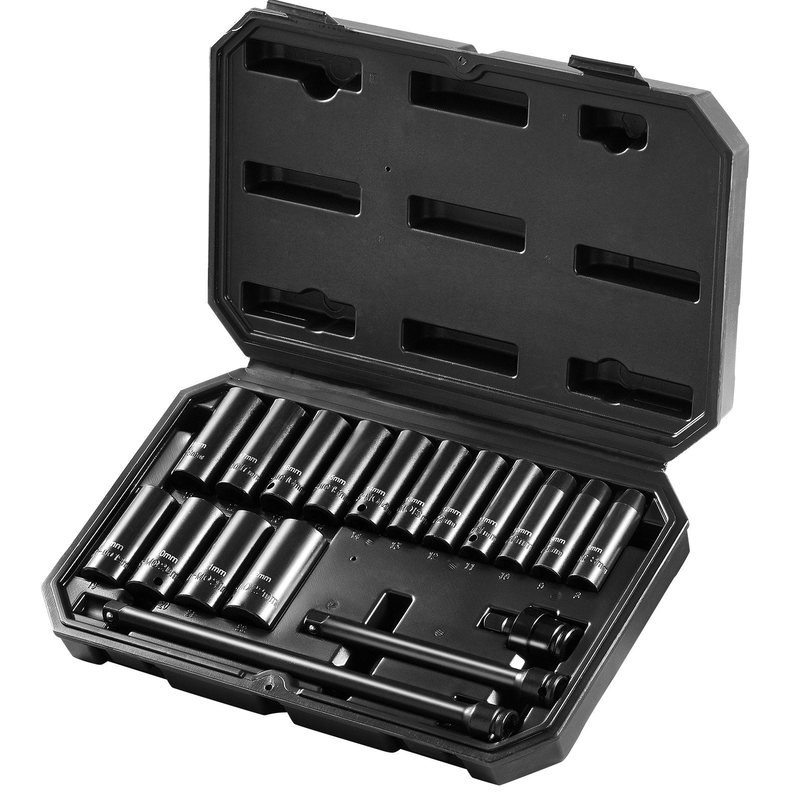 Smūginių galvučių rinkinys VEVOR XL3066, 18 dalių, 8–22 mm