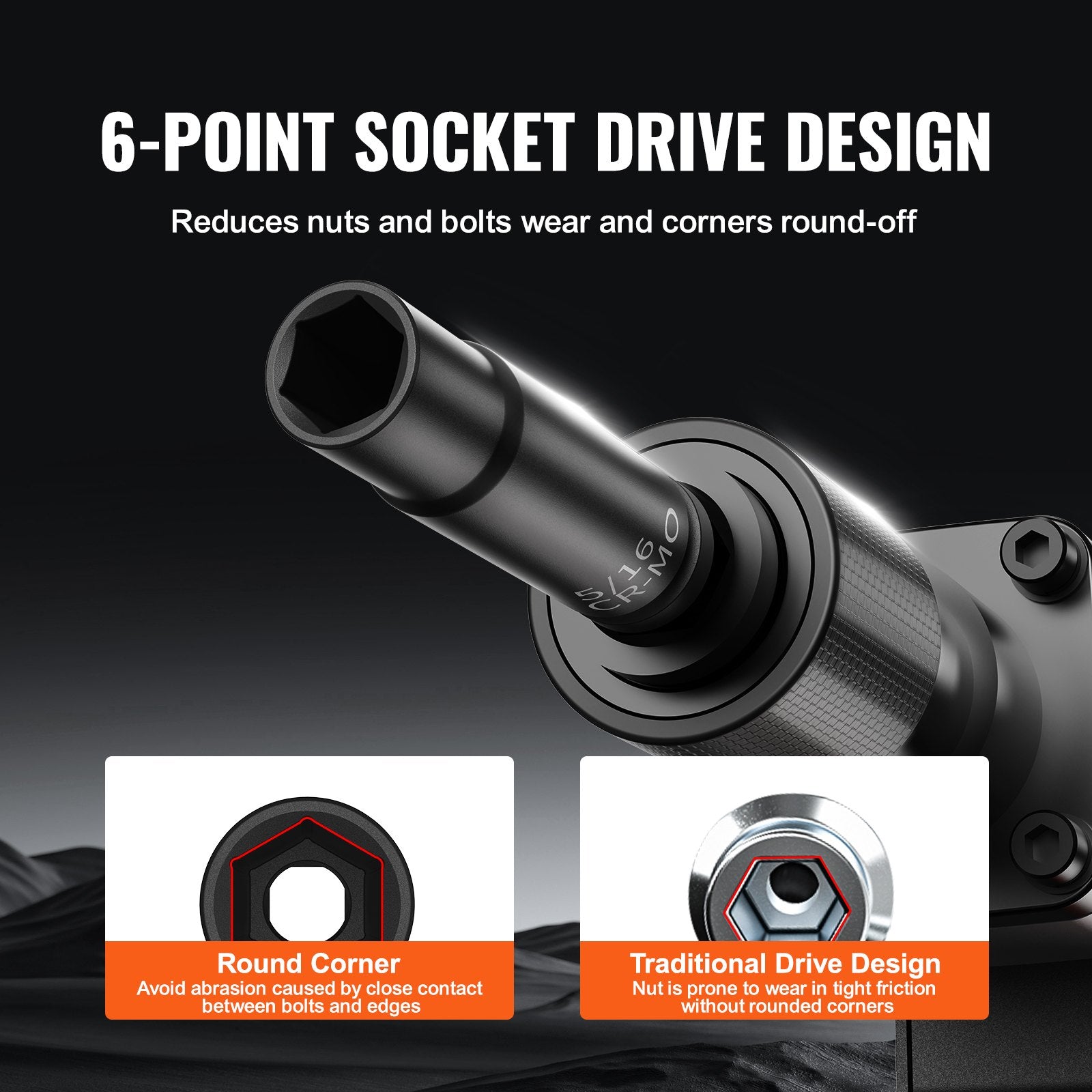 Smūginių galvučių rinkinys VEVOR XL3067, 55 dalių