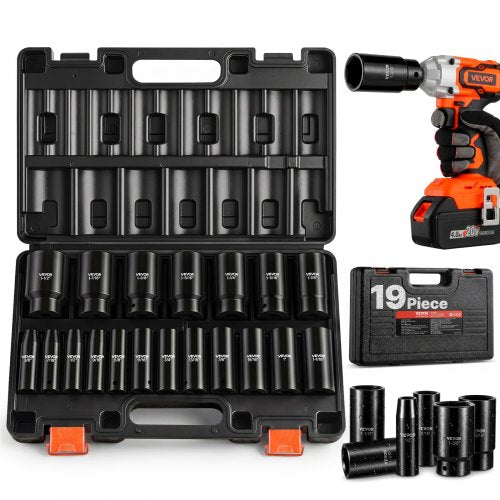 Smūginių galvučių rinkinys VEVOR 1/2"-19PC/DEEP LH-2119D, 19 dalių