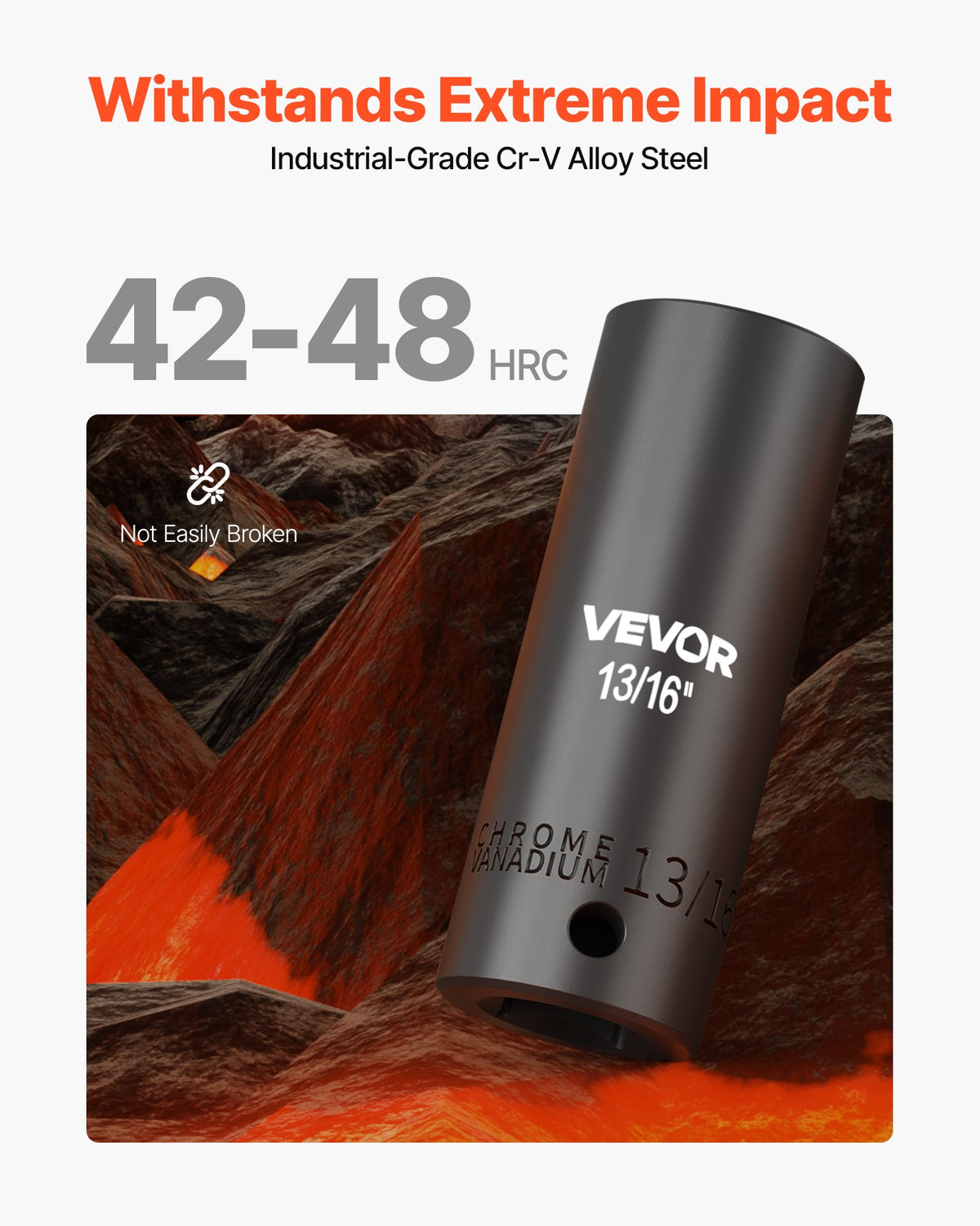 Smūginių galvučių rinkinys VEVOR 1/2"-19PC/DEEP LH-2119D, 19 dalių