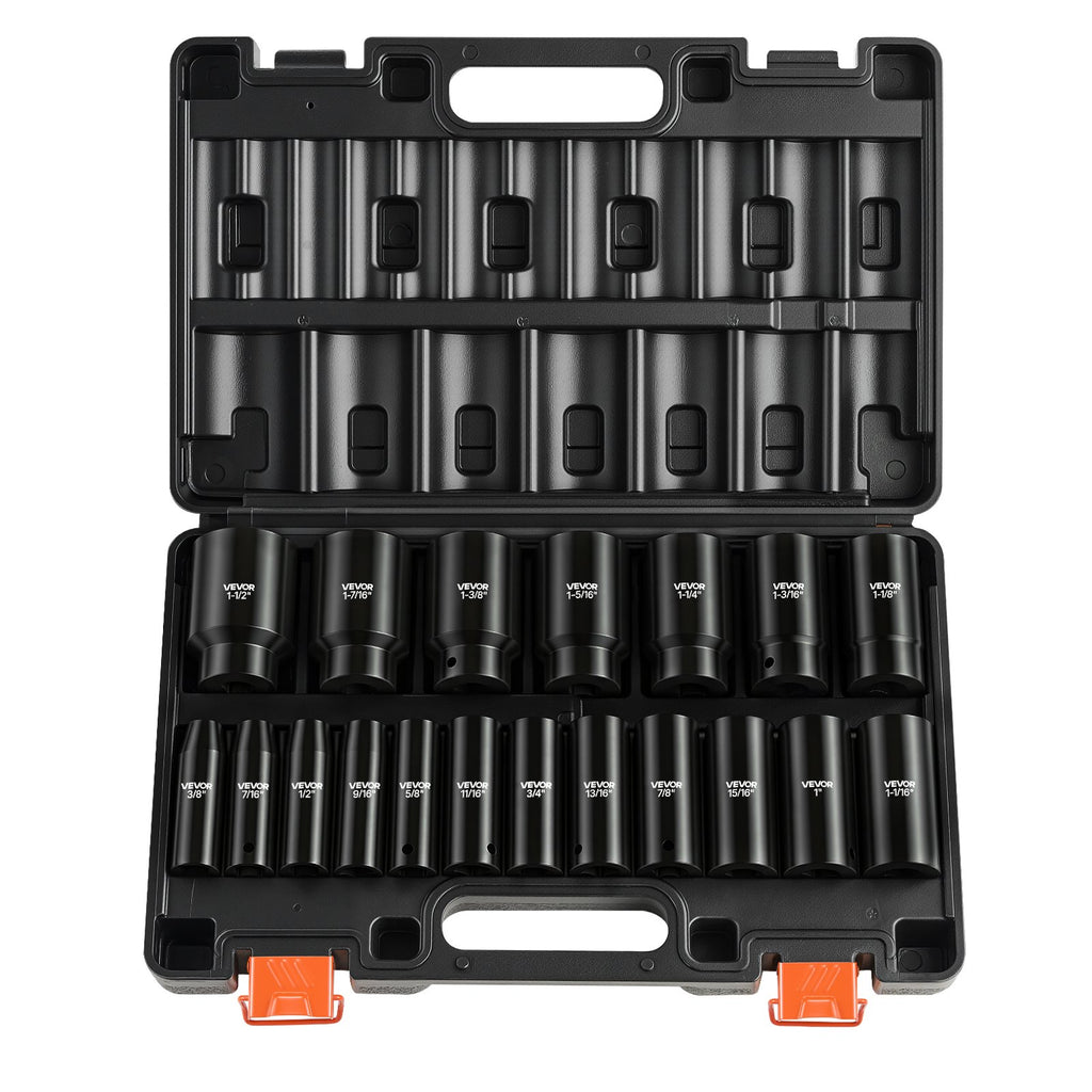 Smūginių galvučių rinkinys VEVOR 1/2"-19PC/DEEP LH-2119D, 19 dalių