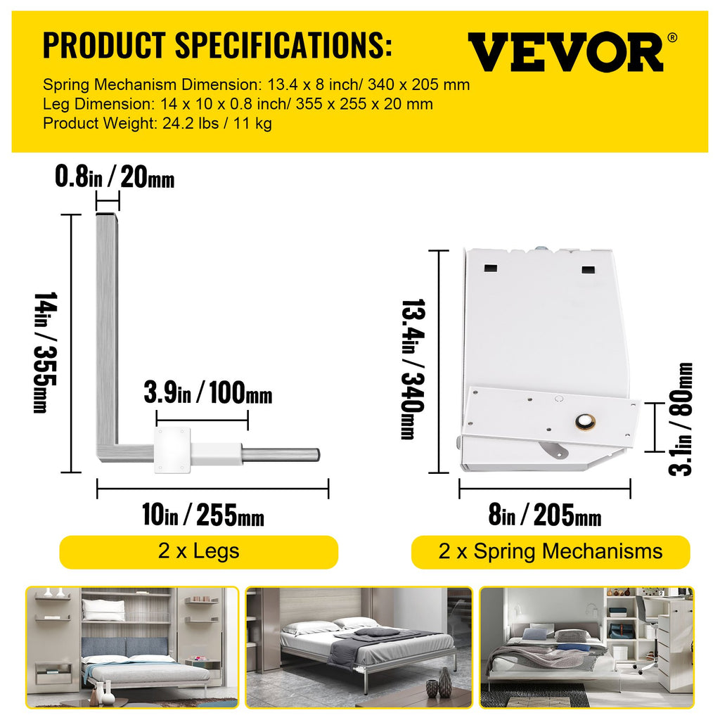 Atlenkiamos lovos mechanizmas VEVOR VV-CJ-ZFCJ, 450 kg keliamoji galia