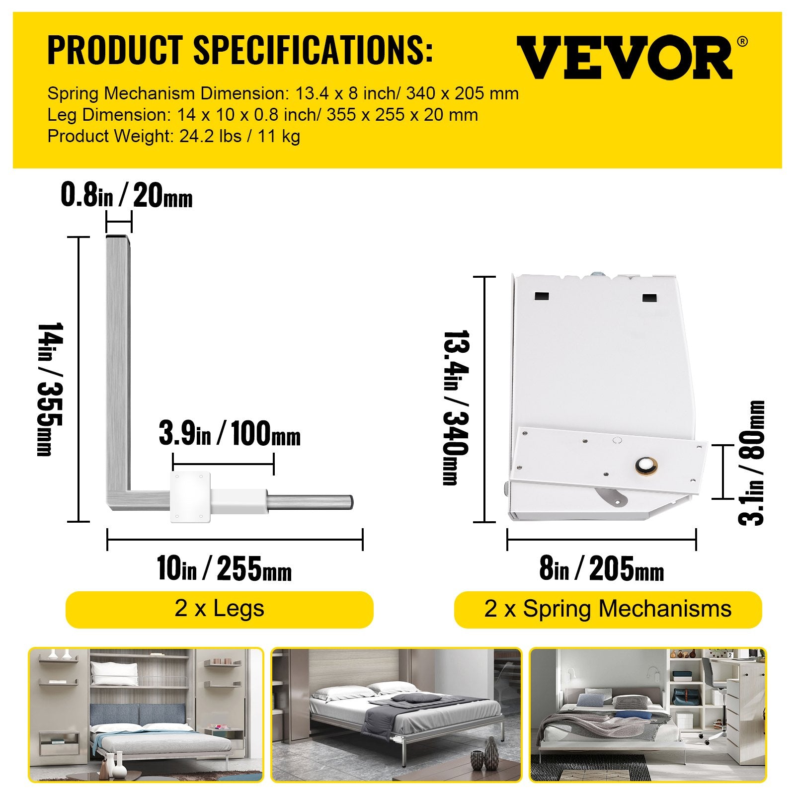 Atlenkiamos lovos mechanizmas VEVOR VV-CJ-ZFCJ, 450 kg keliamoji galia