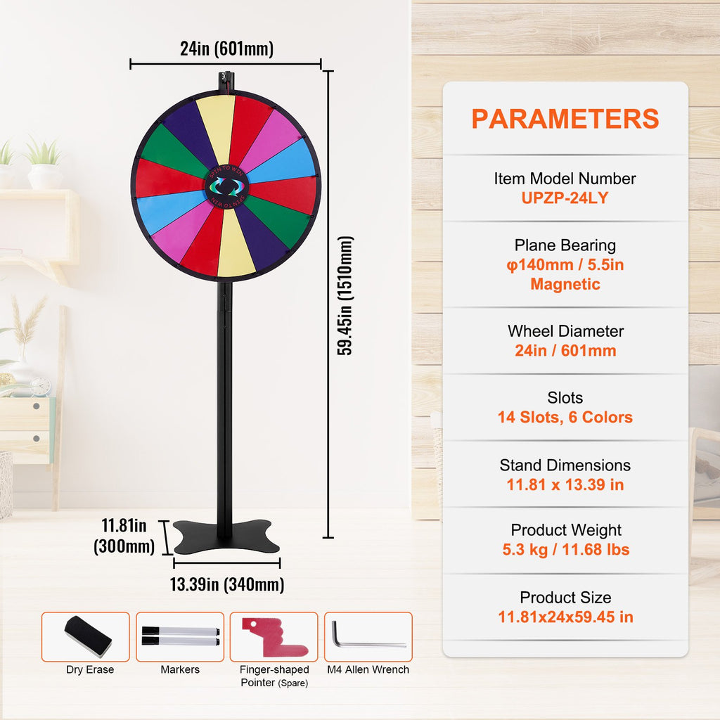 Laimės ratas VEVOR UPZP-24LY, 60 cm skersmens