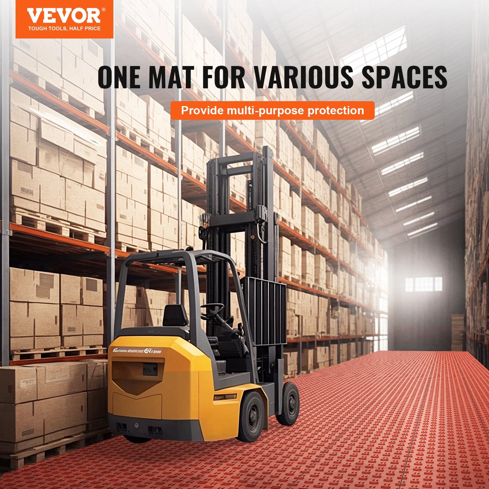 Garažo grindų plytelės VEVOR JQ-3050RD, 50 vnt. komplektas