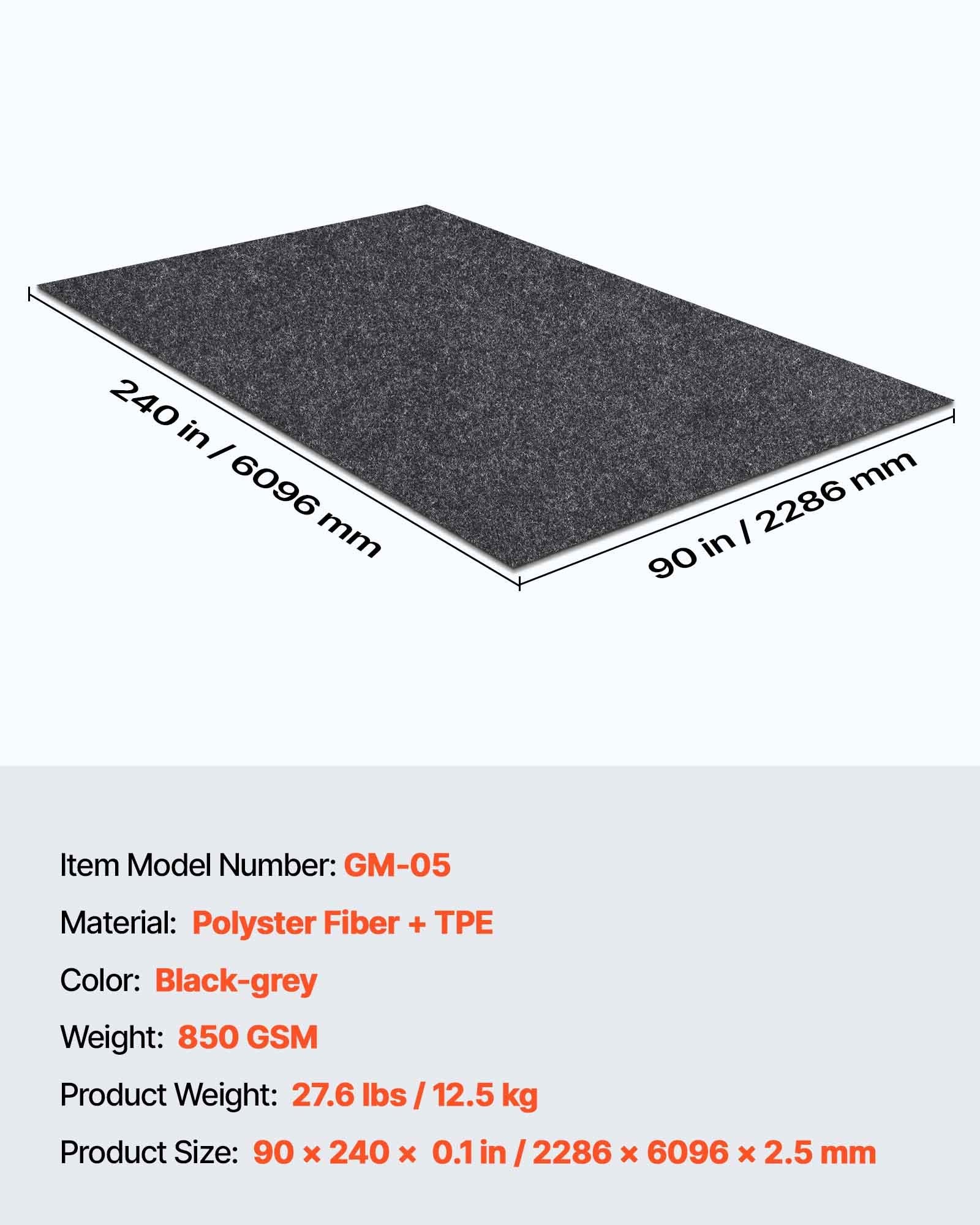 Garažo grindų kilimėlis VEVOR GM-05, 2,28 x 6,1 m