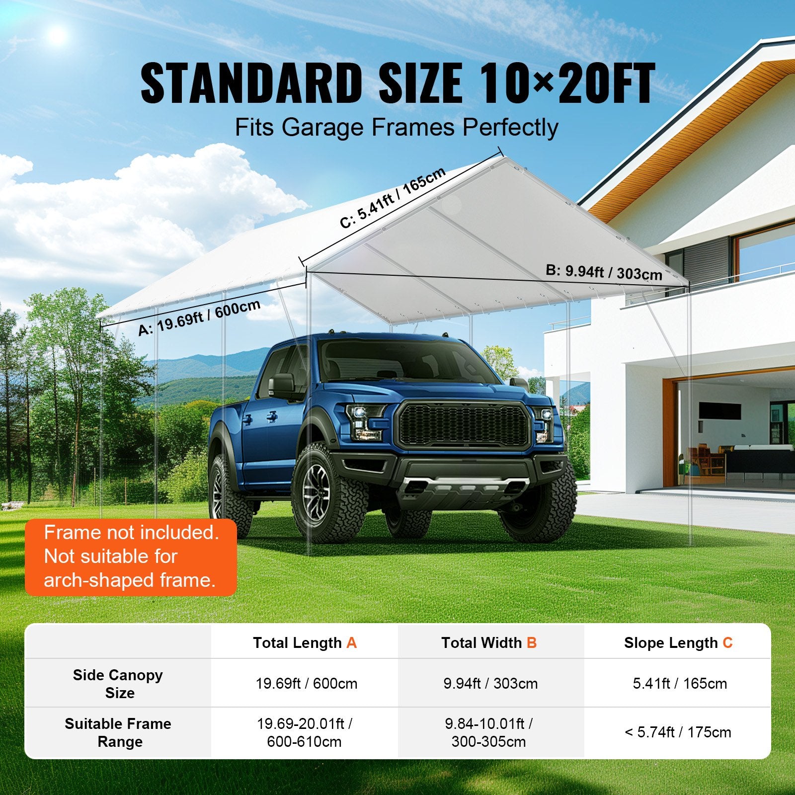 Pavėsinės stogo danga VEVOR SXYQCPBBW10X20, 3 x 6 m