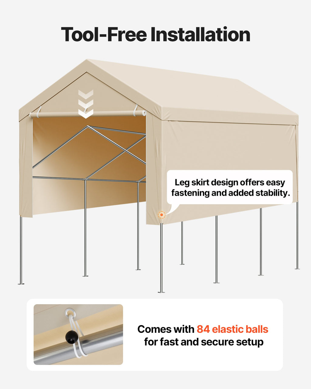 Automobilio stoginės tentas VEVOR SXYQCPBB12X20, 3 x 6 m