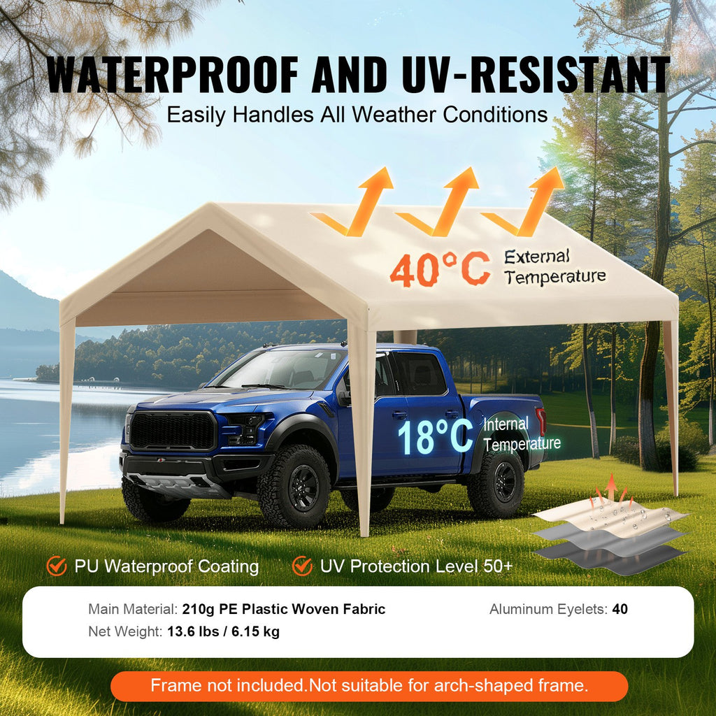 Pavėsinės stogo uždangalas VEVOR SXYQCPBM10X20, 3 x 6 m