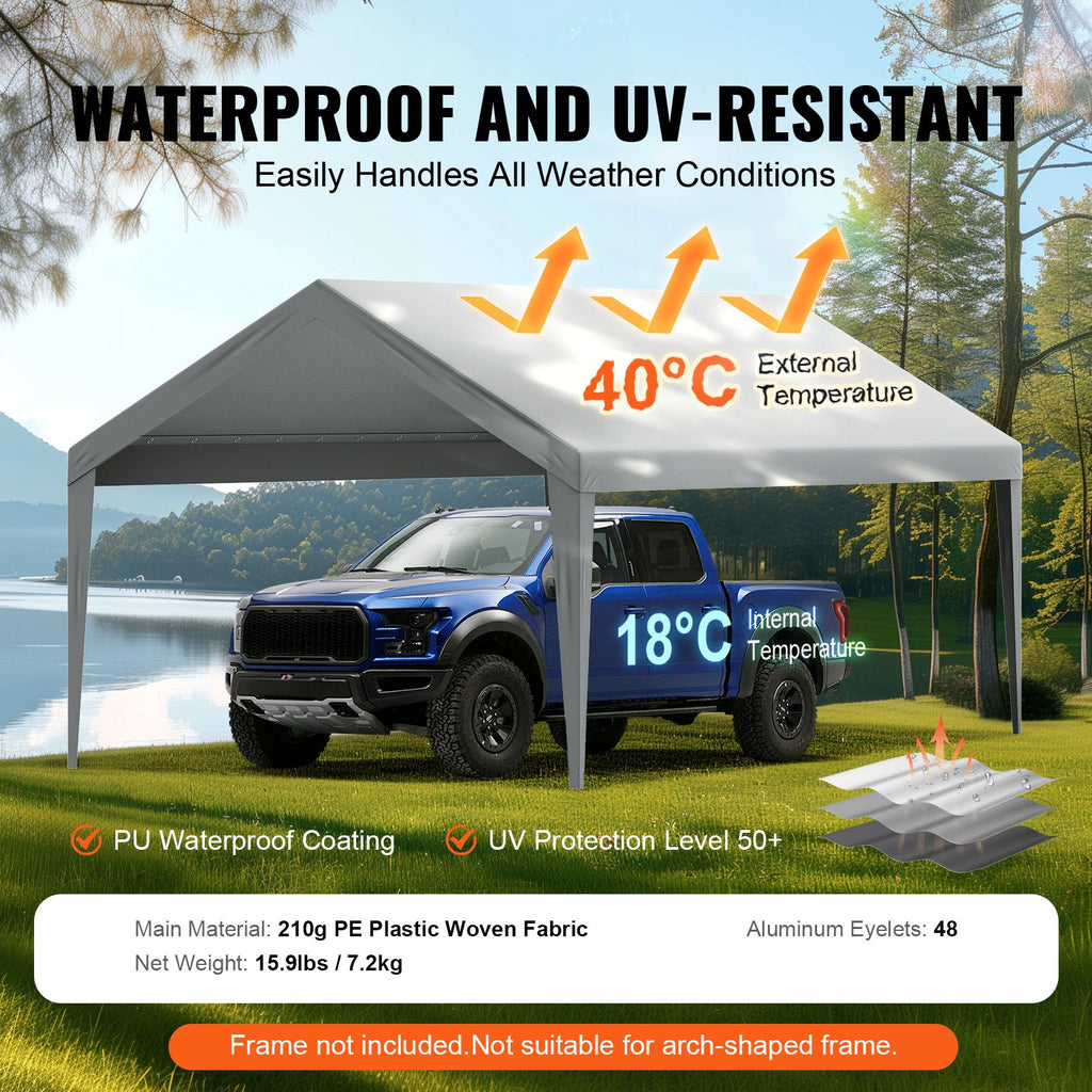Pavėsinės tentas VEVOR SXYQCPBH12X20, 3,6 x 6,1 m