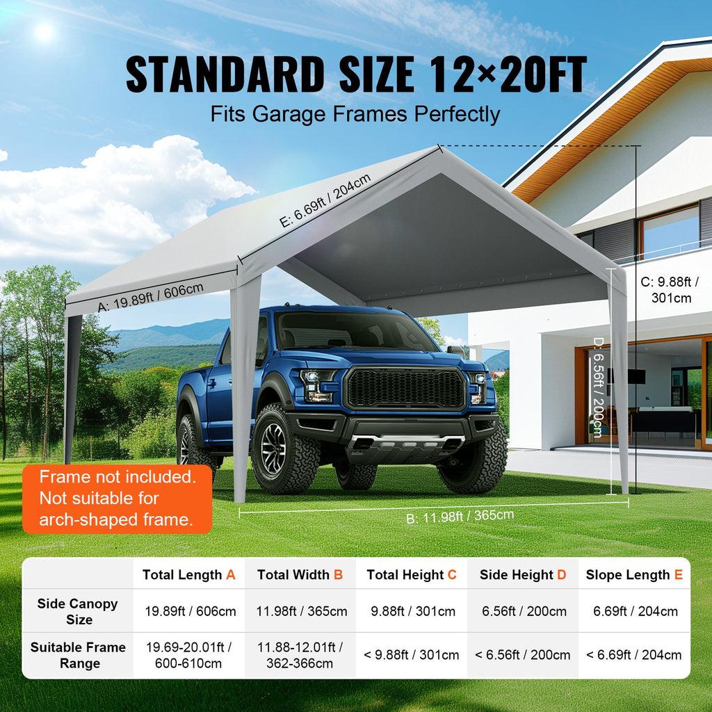 Pavėsinės tentas VEVOR SXYQCPBH12X20, 3,6 x 6,1 m