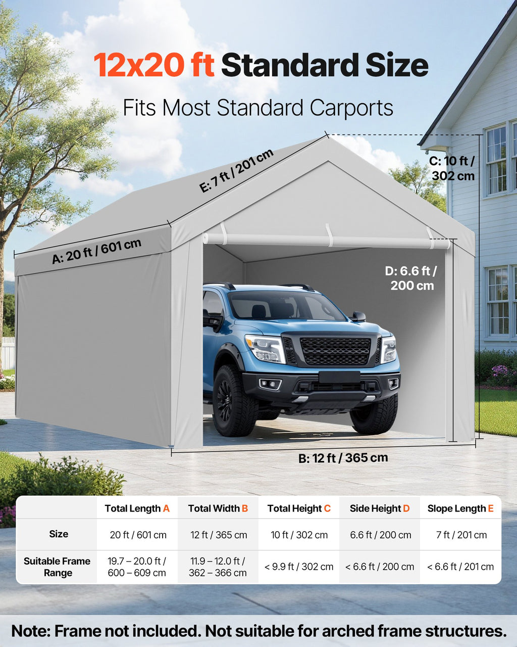 Pavėsinės tentas VEVOR SXYQCPBHDC12X20, 3,6 x 6 m