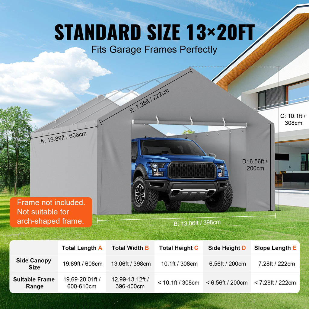 Pavėsinės šoninė sienelė VEVOR SXYQCPBHC13X20, 4 x 6 m