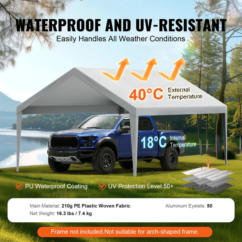 Automobilio stoginės tentas VEVOR SXYQCPBH13X20, 4 x 6 m