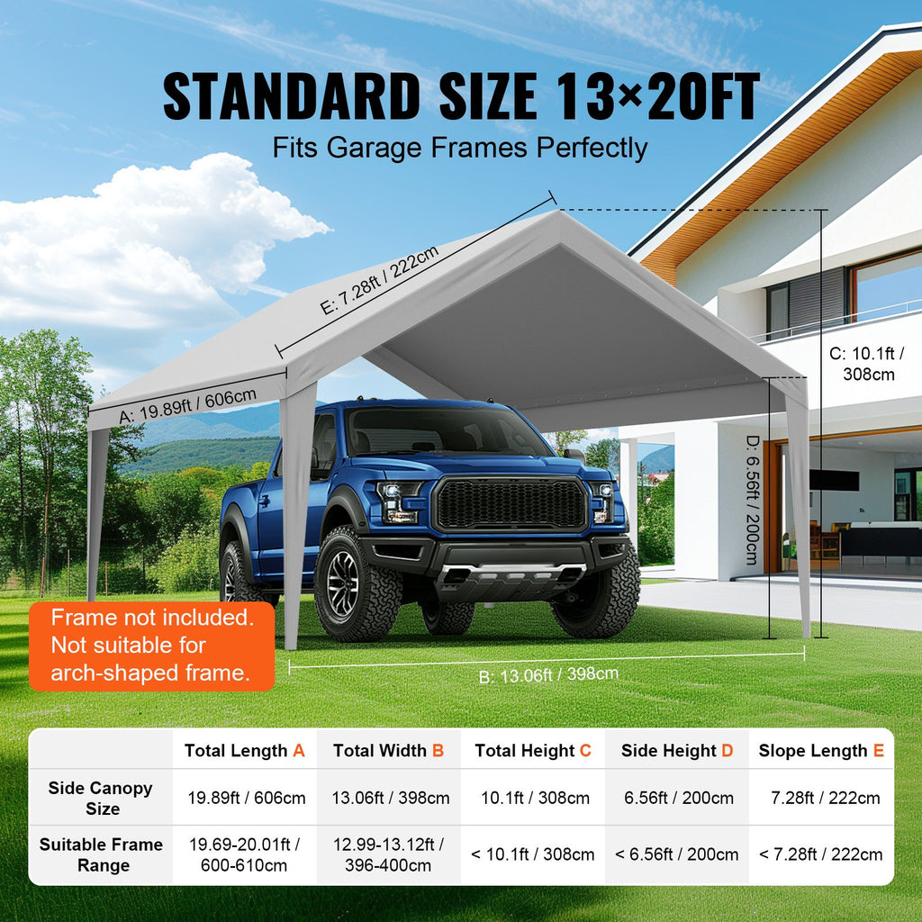 Automobilio stoginės tentas VEVOR SXYQCPBH13X20, 4 x 6 m