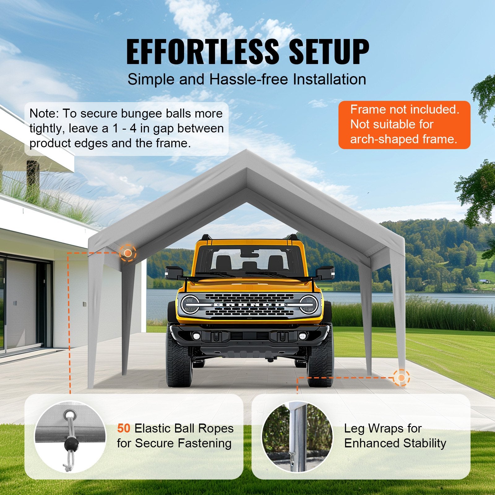 Automobilio stoginės tentas VEVOR SXYQCPBH13X20, 4 x 6 m