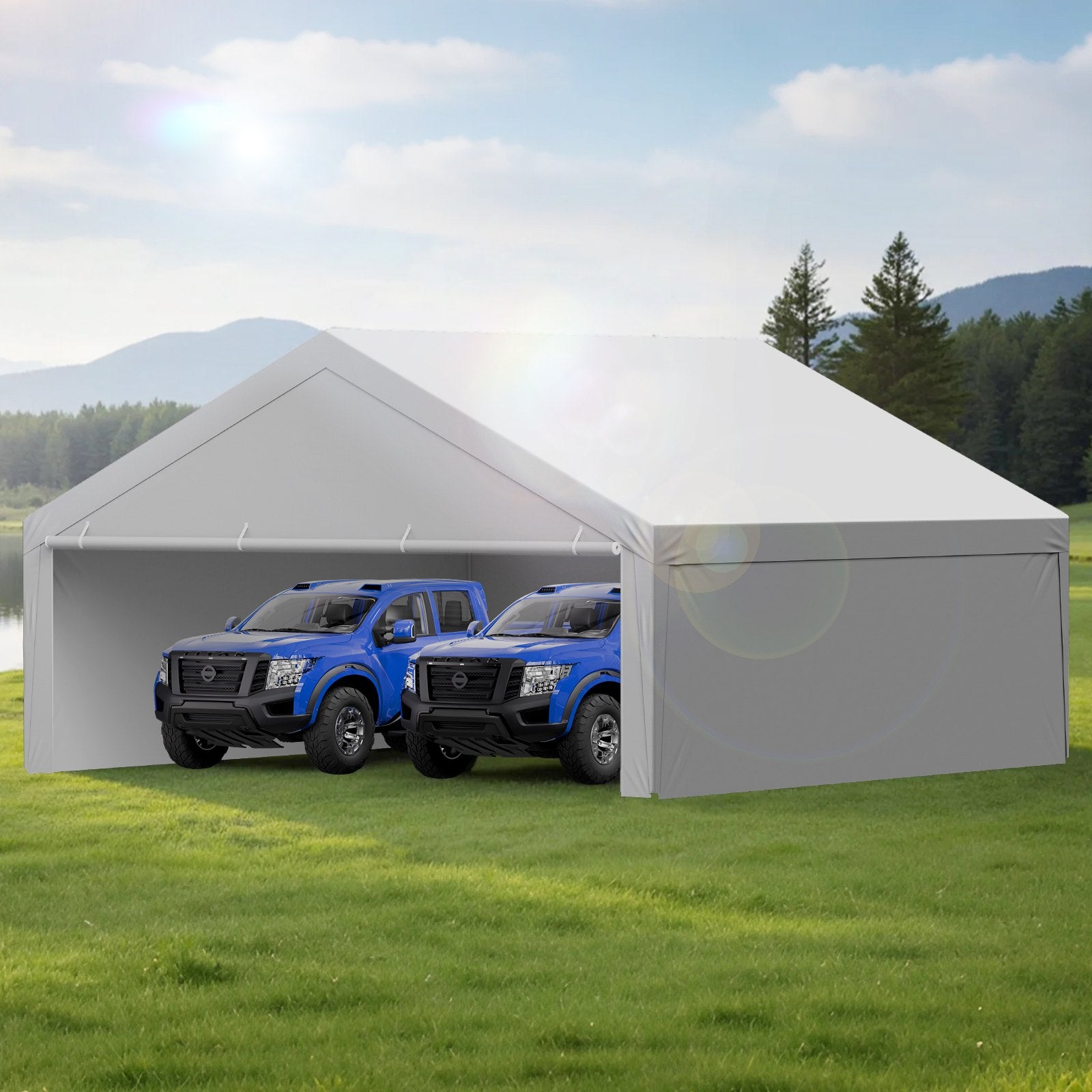 Pavėsinės-garažo tentas VEVOR SXYQCPBHDC20X20, 6 x 6 m
