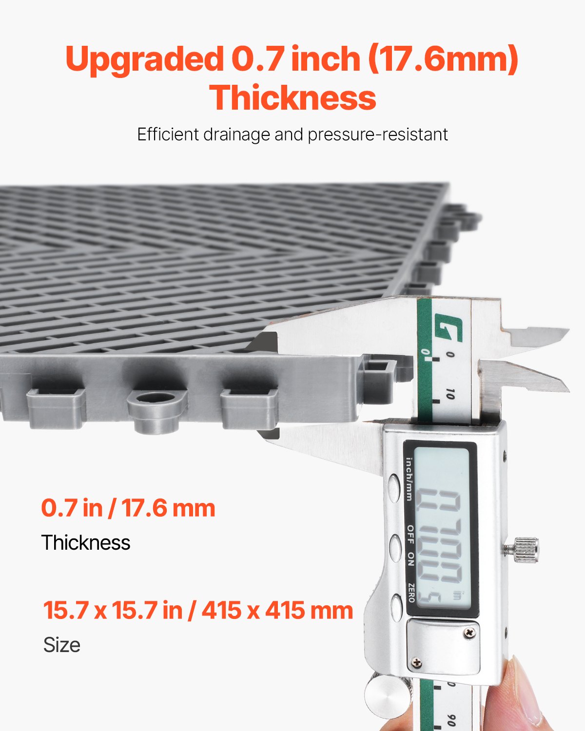 Jungiamosios drenažinės plytelės VEVOR GS-40*40*1.8-G, 24 vnt.