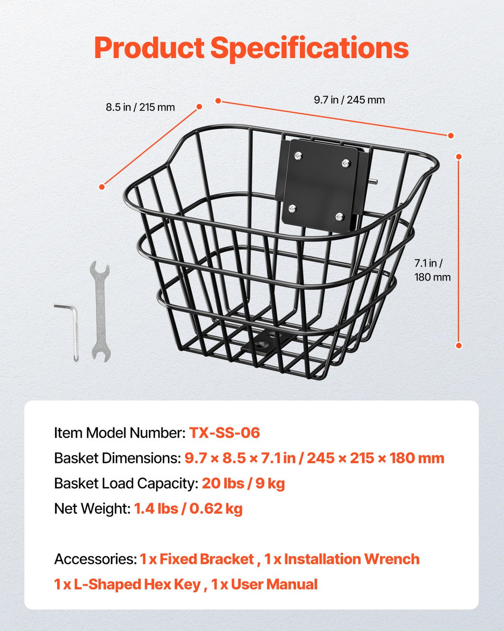 Dviračio krepšys VEVOR TX-SS-06, 9 kg keliamoji galia