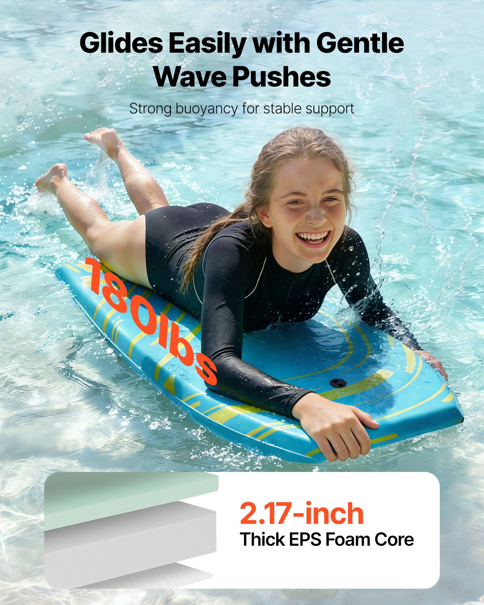 Plaukimo lenta (Bodyboard) VEVOR YY-42in, 1055 mm